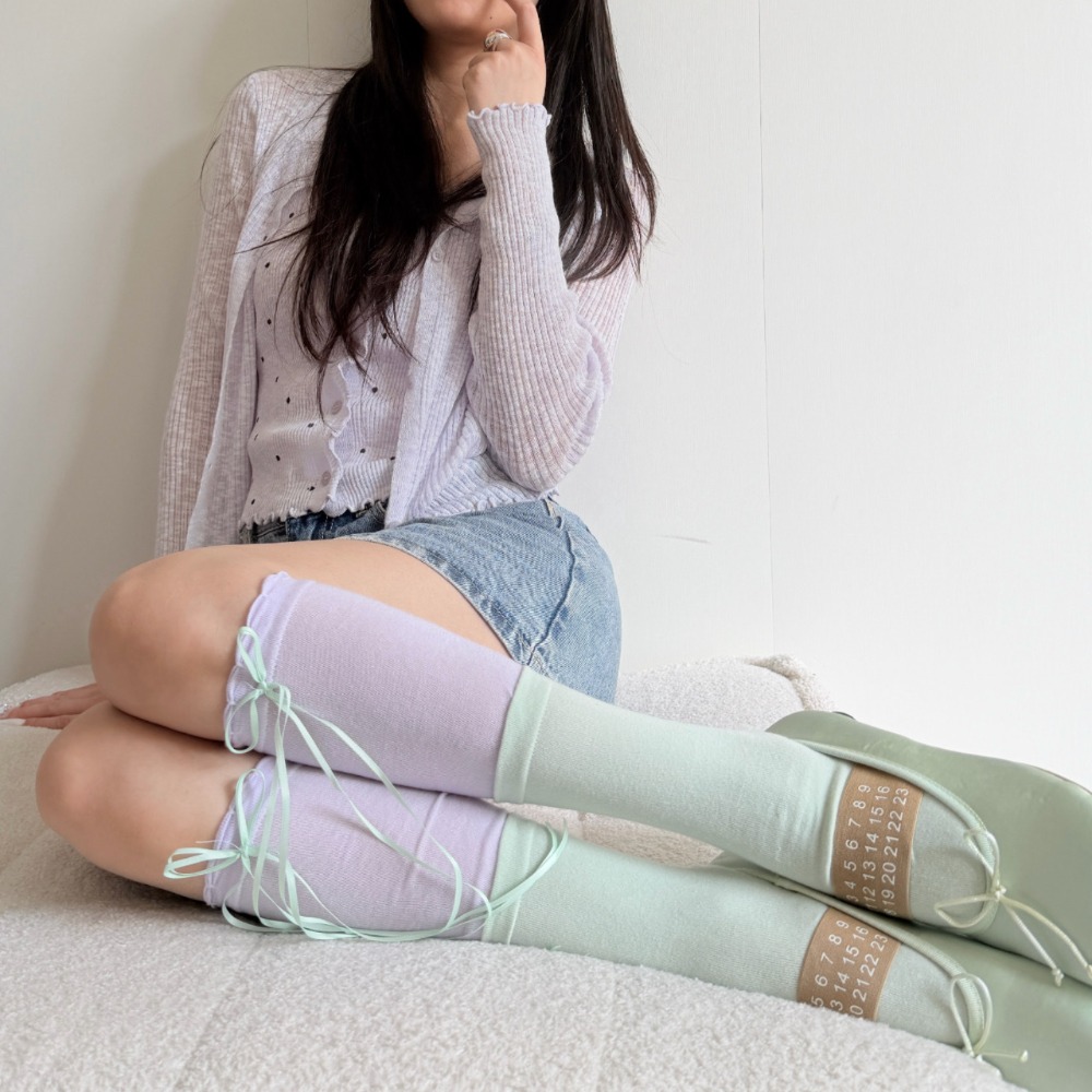 Sweet Balletcore Color Block S - Boot Sock Slouchy recension och pris