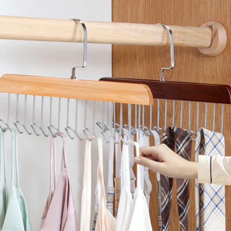 Solid Wood Eight-hook Hanger M - Sock Organizer Tray recension och pris