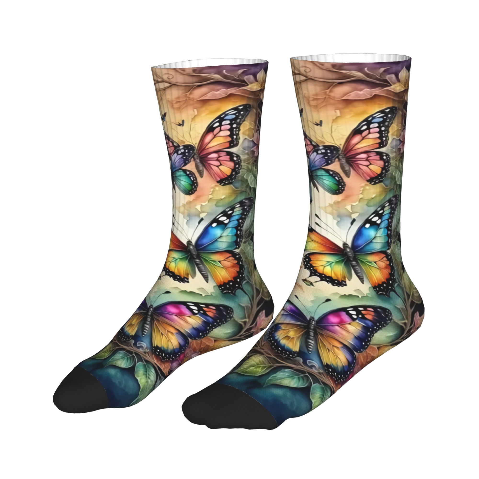 Colorful Butterflies and Flowe - Dress Sock Men recension och pris