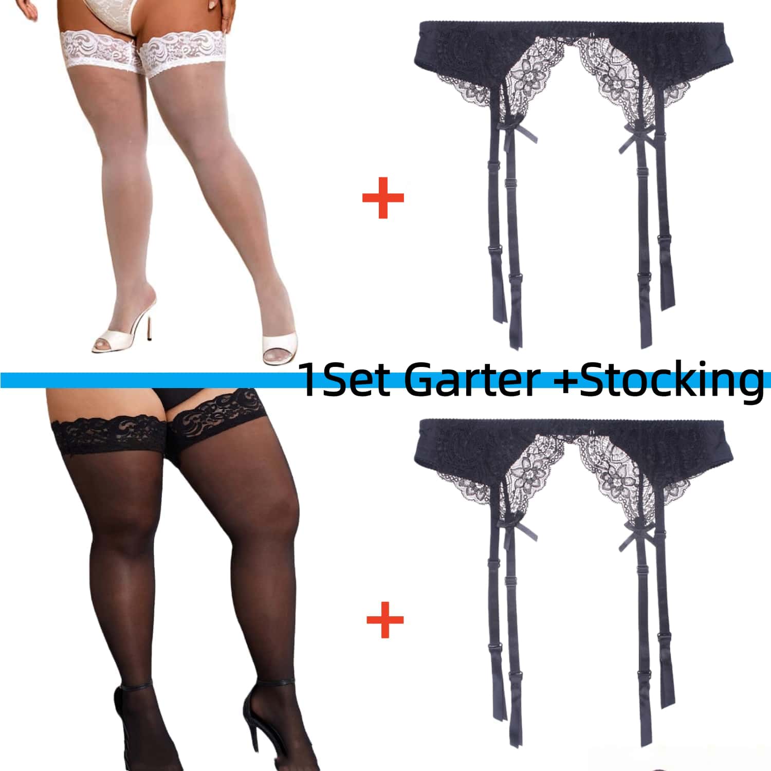 2PCS Women's Suspender Lace St - Tights Pantyhose Sheer recension och pris