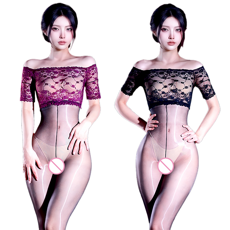 Sexy Oil Shiny Mesh Lace Bodys - Tights Pantyhose Sheer recension och pris